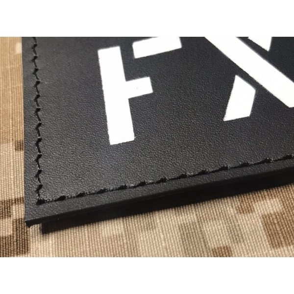 画像4: T.P.LABO コールサインパッチ　黒皮パッチ白ステンシル文字   2枚セット