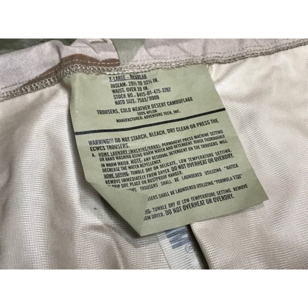 画像5: 米軍 実物官給品 ECWCS ゴアテックスパンツ 3Cデザート  美UESD XL