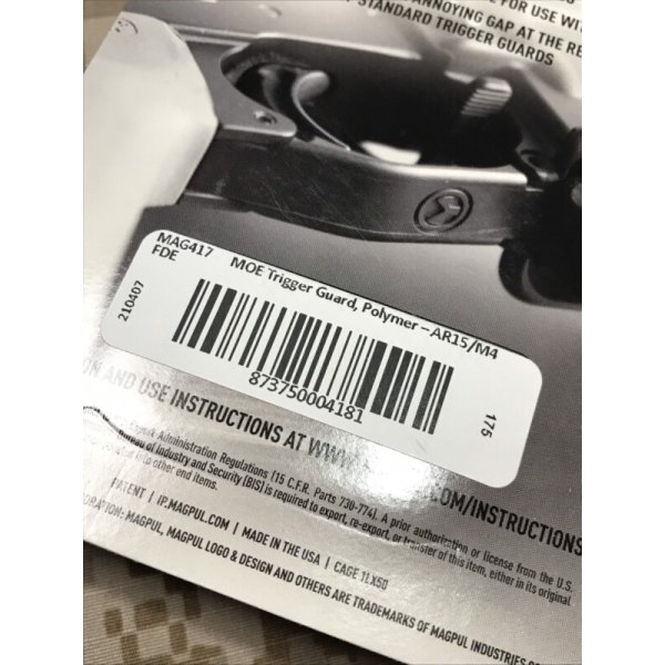 画像3: 実物 magpul MOE トリガーガード  AR/15/M4  FDE