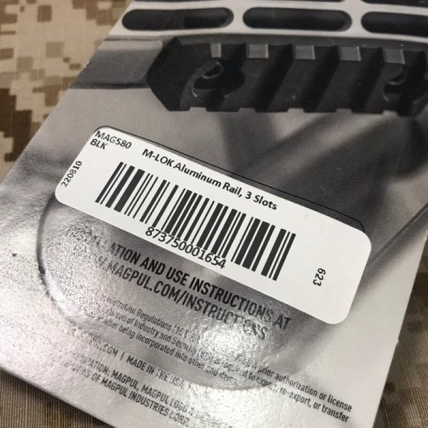 画像8: 実物 magpul M-LOK アルミレールパネル 3slots  MAG580-BLK