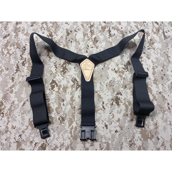 画像1: PERRY ゴム製サスペンダー ブラック made in USA 