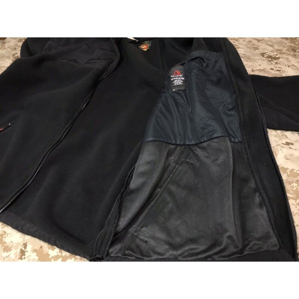 画像7: 米軍官給品 USMC ポーラテックフリース 黒 Lサイズ 美品  PECKHAM (7)