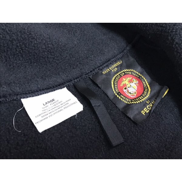 画像8: 米軍官給品 USMC ポーラテックフリース 黒 Lサイズ 美品  PECKHAM (8)