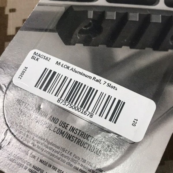 画像8: 実物 magpul M-LOK アルミレールパネル 7slots  MAG582-BLK (8)