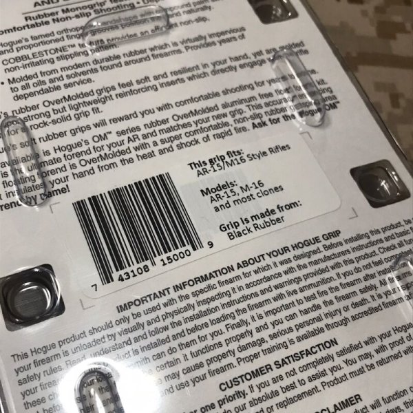 画像5: 実物 HOGUE MONO GRIP AR-15/M16 ホーググリップ BLACK (5)