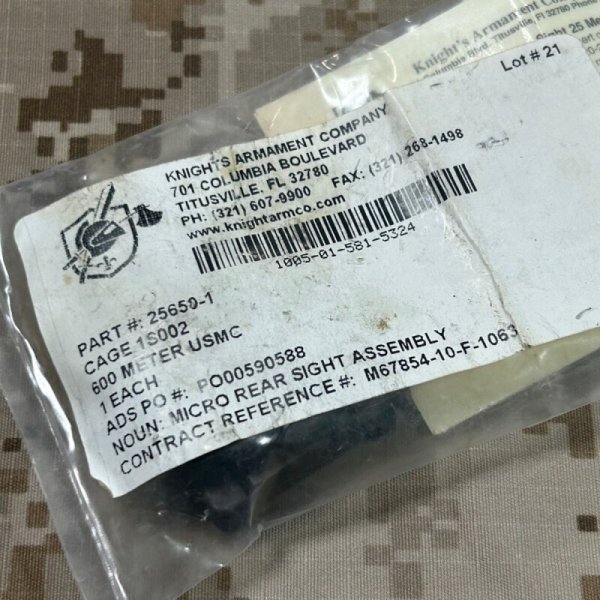 画像8: 米軍官給品  実物  knight's KAC フォールディング マイクロリアサイト 200-600M  USMC BUIS (8)