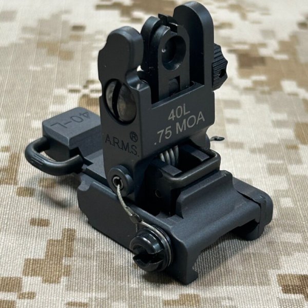 画像5: 実物 ARMS # 40L 75MOA  ロープロファイルフリップアップリアサイト (5)