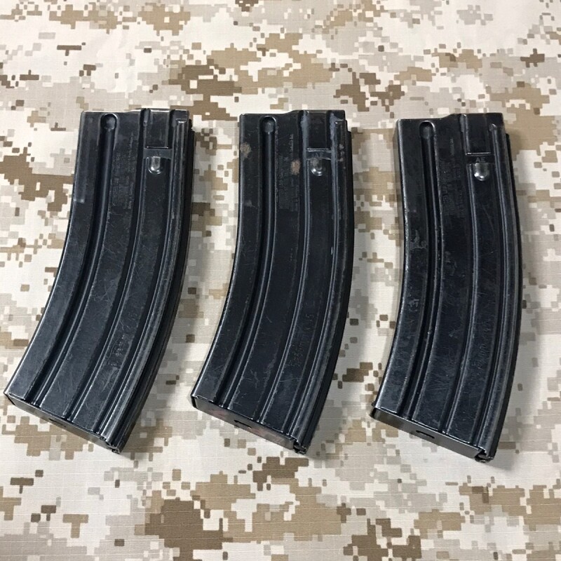 沖縄放出品 実物 HK純正 30rdスチールマガジン オールドAE刻印 HK416